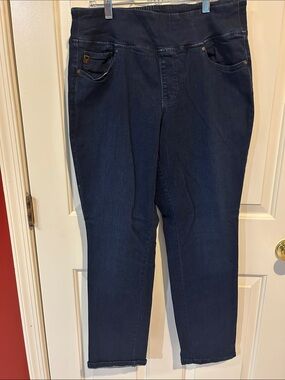 Belle by Kim Gravel Dark Blue Pull-On Ankle Jeans